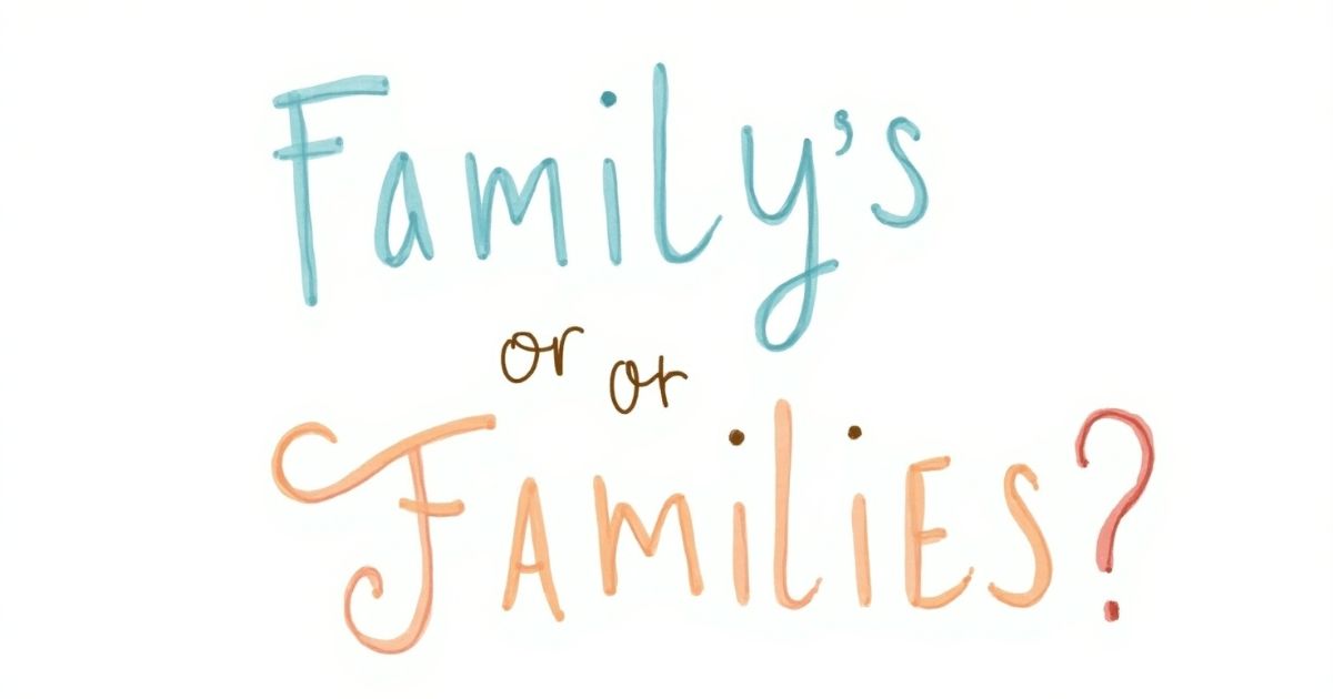 Family’s or Families’ or Families A Simple Guide